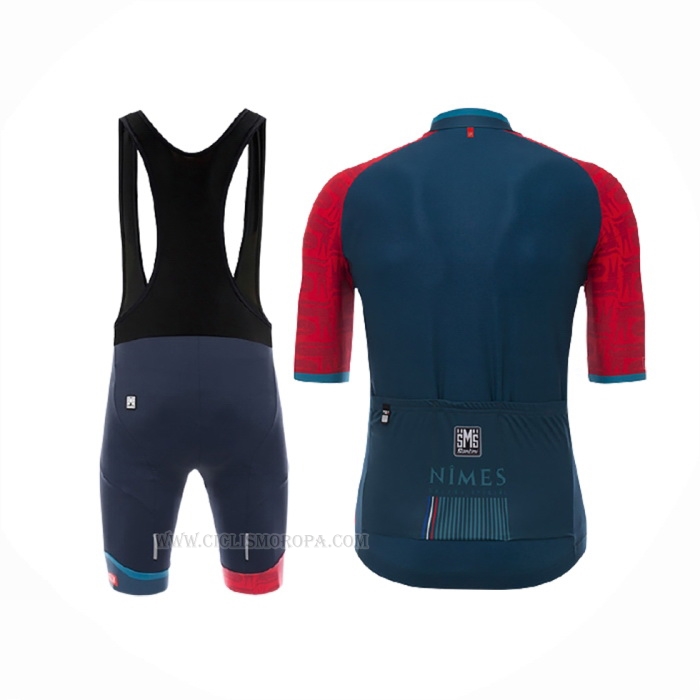 2017 Ropa Ciclismo Nimes Vuelta Espana Azul Rojo Mangas Corta y Culotte Corto